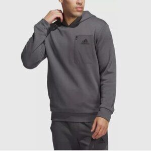 NEW Adidas Men's M Pocket Hoodie  Gray Fleece Menswear Sweatshirt